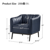 Contemporary Industrial Elegance: Benedikt 30" Wide Chair with Faux Leather