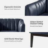 Contemporary Industrial Elegance: Benedikt 30" Wide Chair with Faux Leather