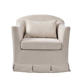 Sara Armchair with Slipcover & Box-pleated Skirt