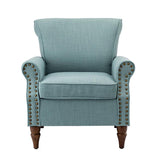 Hypanis Upholstered Armchair with Solid Wood Legs  Living Room Accent Chair