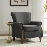 Hypanis Upholstered Armchair with Solid Wood Legs  Living Room Accent Chair