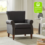 Hypanis Upholstered Armchair with Solid Wood Legs  Living Room Accent Chair