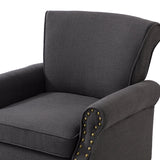 Hypanis Upholstered Armchair with Solid Wood Legs  Living Room Accent Chair