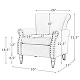 Hypanis Upholstered Armchair with Solid Wood Legs  Living Room Accent Chair