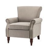 Hypanis Upholstered Armchair with Solid Wood Legs  Living Room Accent Chair