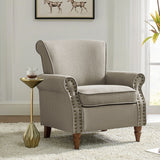 Hypanis Upholstered Armchair with Solid Wood Legs  Living Room Accent Chair
