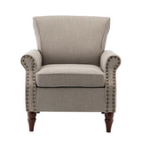 Hypanis Upholstered Armchair with Solid Wood Legs  Living Room Accent Chair