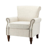 Hypanis Upholstered Armchair with Solid Wood Legs  Living Room Accent Chair