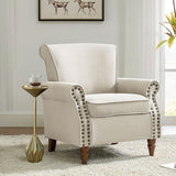 Hypanis Upholstered Armchair with Solid Wood Legs  Living Room Accent Chair