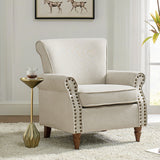 Hypanis Upholstered Armchair with Solid Wood Legs  Living Room Accent Chair