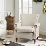Hypanis Upholstered Armchair with Solid Wood Legs  Living Room Accent Chair