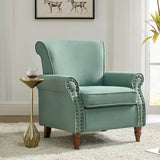Hypanis Upholstered Armchair with Solid Wood Legs  Living Room Accent Chair