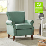 Hypanis Upholstered Armchair with Solid Wood Legs  Living Room Accent Chair