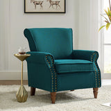 Hypanis Upholstered Armchair with Solid Wood Legs  Living Room Accent Chair