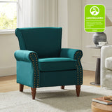 Hypanis Upholstered Armchair with Solid Wood Legs  Living Room Accent Chair