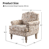 Raphael Farmhouse Armchair  with Wooden legs Accent Chair with Sturdy Frame(Optional Types)