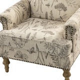 Raphael Farmhouse Armchair  with Wooden legs Accent Chair with Sturdy Frame(Optional Types)