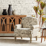 Raphael Farmhouse Armchair  with Wooden legs Accent Chair with Sturdy Frame(Optional Types)