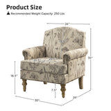 Raphael Farmhouse Armchair  with Wooden legs Accent Chair with Sturdy Frame(Optional Types)