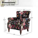 Artemisa Modern Floral Pattern Upholstered Armchair