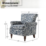 Artemisa Modern Floral Pattern Upholstered Armchair