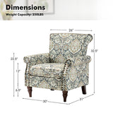 Artemisa Modern Floral Pattern Upholstered Armchair