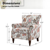 Artemisa Modern Floral Pattern Upholstered Armchair
