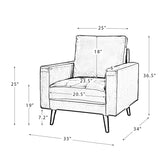 Aurelian Genuine Leather Armchair BEIGE