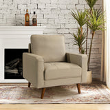 Aurelian Genuine Leather Armchair BEIGE