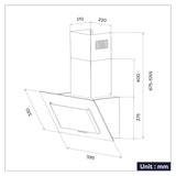 CIARRA 60cm Angled Wall Mounted Cooker Hood CBCB6736D-OW