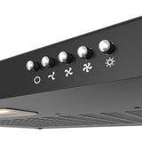 CIARRA 60cm Slim Cooker Hood in Black Under Cabinet CBCB6903-OW