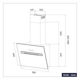CIARRA 60cm Smart Glass Angled Cooker Hood CBCB6736G-OW
