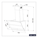 CIARRA Angled Cooker Hood 60cm Touch Control A++ CBCW6736N-OW
