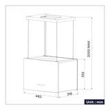 CIARRA Smart Island Cooker Hood 48cm CBCB4850-OW
