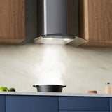 CIARRA  Glass Cooker Hood Curved Stainless Steel 60cm CBCS6506C-OW