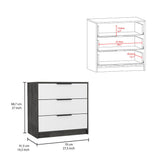 Tuhome Kaia 3 Drawers Dresser with Spacious Storage, Modern Superior Top for Décor, Functional Bedroom Organizer for Clothing and Essentials, Contemporary Space-Saving Furniture with Smooth Metal Hardware