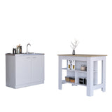 Phoenix 2 Piece Kitchen Set, Cala Kitchen Island + Napoles Utility Sink