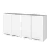 TUHOME Malibu 2-Piece Kitchen Set with Wide Countertop Island and Storage Cabinet, Modern Prep and Pantry Organization for Apartments and Homes, 36.2"H x 53.5"W x 18.1"D, White/Light Oak