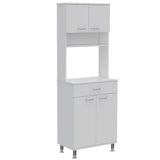 TUHOME Campbell 2-Piece Kitchen Set with Wide Countertop Island and Storage Cabinet, Modern Prep and Pantry Organization for Apartments and Homes, 36.2"H x 53.5"W x 18.1"D, White/Light Oak