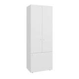 Home 6 Piece, 10 Door Closet System, Top Storage Shelves, Wide Armoire for Bedroom Storage and Organization, Natural Oak