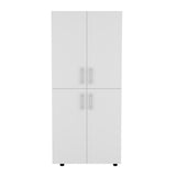 Hazel 70" High Four-Door Armoire Wardrove Closet Cabinet, Six Shelves and Two Hanging Rods, Bedroom Clothes Storage Cabinet Organizer