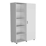 Eco 72" High 6-Tier Shelf One-Door Cabinet Armoire With Two Hanging Rods