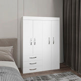 Denver Adjustable Armoire, 68" High with Rods, Double Door Cabinet, Three Drawers, Two Shelves, Compact and Space-Saving Bedroom Storage Solution for Clothes and Accessories