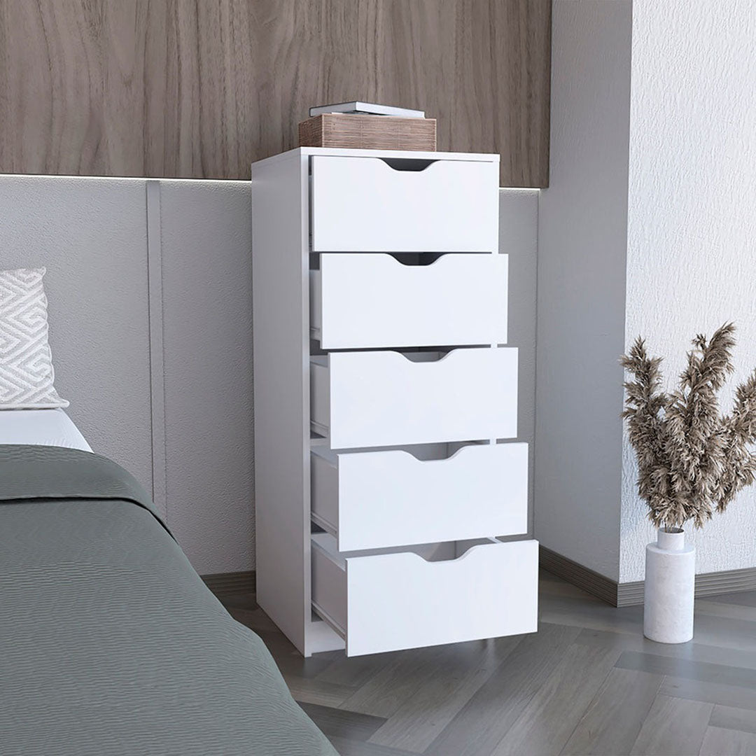 Basilea 5 Drawers Tall Dresser, Pull Out System