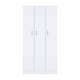 Ohio Armoire Wardrobe with Three-Door Hanging Cabinet, Two Lower Storage Drawers, Four-Tier Shelving System and Modern Space-Saving Design for Organized Clothing, Accessories and Complete Bedroom Organization