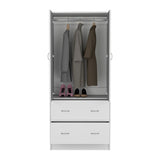 Taly Armoire with Double Doors, 2 Drawers, and Hanging Rod