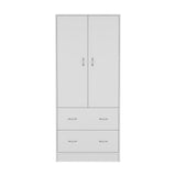 Taly Armoire with Double Doors, 2 Drawers, and Hanging Rod