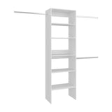 Selt Simple Walk-In Closet System with 3 Hanging Rods and 5 Open Storage Shelves, Clothes Storage Option