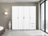 Vance Armoire 200 for Bedroom and Home Storage, Tall Wardrobe Cabinet with Clean Modern Design for Clothing and Household Organization, Space-Efficient Furniture Solution, White Finish