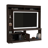 Dante 71" Freestanding Entertainment Center with TV Stand, 8 Storage Shelves, Large Bookcase Display, Two-Door Cabinet, Modern Media Console for Living Room, Home Office or TV Room Organization